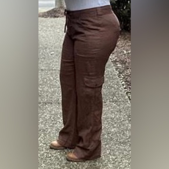 Cabela’s Women’s Linen Blend Cargo Pants Balsamic Brown Color Size 14 NWT - Picture 5 of 16